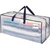 imageBOX USA 6 Pack Extra Large Blue Moving Bags with Handles ampamp Zippers  Heavy Duty Storage Totes Packing Dorm Room Essentials ampamp College Space SavingClear