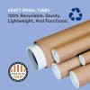 imageBOX USA Cardboard Tubes with Caps 36quotL x 3quotW x 3quotH Pack of 24  Poster Tube for Mailing and Storage of Blueprints Artwork Crafts Long Art Holder 36 inchesKraft