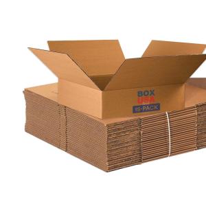 imageBOX USA 22x22x6 Flat Corrugated Boxes Flat 22L x 22W x 6H Pack of 15  Shipping Packaging Moving Storage Box for Home or Business Strong Wholesale Bulk Boxes