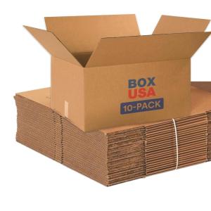 imageBOX USA 24x18x12 Corrugated Boxes Large 24L x 18W x 12H Pack of 10  Shipping Packaging Moving Storage Box for Home or Business Strong Wholesale Bulk BoxesStandard Corrugated