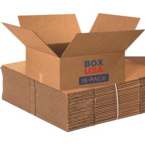 imageBOX USA 30x20x6 Flat Corrugated Boxes Flat 30L x 20W x 6H Pack of 15  Shipping Packaging Moving Storage Box for Home or Business Strong Wholesale Bulk Boxes20 x 20 x 8