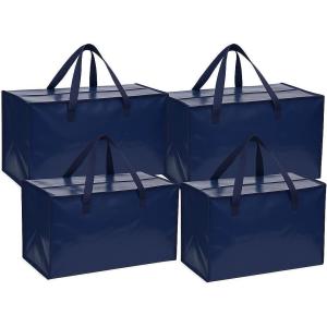 imageBOX USA 6 Pack Extra Large Blue Moving Bags with Handles ampamp Zippers  Heavy Duty Storage Totes Packing Dorm Room Essentials ampamp College Space SavingBlue