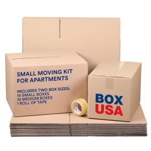 imageBOX USA Apartment Moving Boxes Kit  20 Brown Cardboard Boxes ampamp 1 Packing Tape Roll  Medium ampamp Large Packing Boxes for Moving Packaging Storage ampamp ShippingApartment Moving Kit