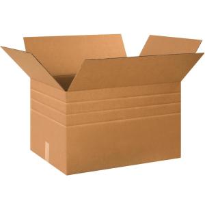 imageBOX USA BHD241818DW Double Wall Boxes 24quotL x 18quotW x 18quotH Kraft Pack of 10MultiDepth