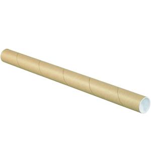imageBOX USA Cardboard Tubes with Caps 36quotL x 3quotW x 3quotH Pack of 24  Poster Tube for Mailing and Storage of Blueprints Artwork Crafts Long Art Holder 36 inchesKraft