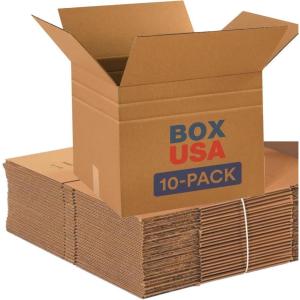 imageBOX USA Moving Boxes Small 16quotL x 10quotW x 10quotH 10Pack  Corrugated Cardboard Box for Shipping Mailing Packing Packaging and StorageMultiDepth 10Pack