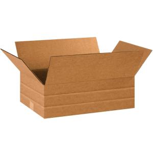imageBOX USA Shipping Boxes Flat 18quotL x 12quotW x 6quotH 25Pack  Corrugated Cardboard Box for Packing Moving and StorageMultiDepth