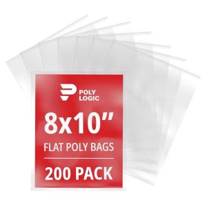 imageClear 8quot x 10quot Flat Poly Mailer Bags 2 Mil Thick 200Pack  Plastic Flat Polybags for Shipping Mailing Packaging ampamp Storage  Large Poly Mailers HeavyDuty8x10 200Pack