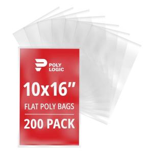 imageClear 8quot x 10quot Flat Poly Mailer Bags 2 Mil Thick 200Pack  Plastic Flat Polybags for Shipping Mailing Packaging ampamp Storage  Large Poly Mailers HeavyDuty10x16 200Pack