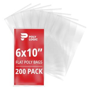 imageClear 8quot x 10quot Flat Poly Mailer Bags 2 Mil Thick 200Pack  Plastic Flat Polybags for Shipping Mailing Packaging ampamp Storage  Large Poly Mailers HeavyDuty6x10 200Pack