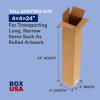 imageBOX USA 4x4x24 Tall Corrugated Boxes Tall 4L x 4W x 24H Pack of 25  Shipping Packaging Moving Storage Box for Home or Business Strong Wholesale Bulk Boxes