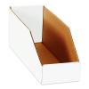imageBOX USA Cardboard Storage Bins Open Top Bin Box 4quotL x 12quotW x 45quotH 50Pack  Medium for Inventory Organization Parts Garage Warehouse or Home Cubby Oyster White 8x18x10White