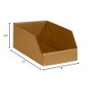 imageBOX USA Cardboard Storage Bins Open Top Bin Box 4quotL x 12quotW x 45quotH 50Pack  Medium for Inventory Organization Parts Garage Warehouse or Home Cubby Oyster White 8x18x10Kraft