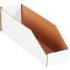 imageBOX USA Cardboard Storage Bins Open Top Bin Box 4quotL x 12quotW x 45quotH 50Pack  Medium for Inventory Organization Parts Garage Warehouse or Home Cubby Oyster White 8x18x10White