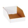 imageBOX USA Cardboard Storage Bins Open Top Bin Box 4quotL x 12quotW x 45quotH 50Pack  Medium for Inventory Organization Parts Garage Warehouse or Home Cubby Oyster White 8x18x10White