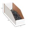 imageBOX USA Cardboard Storage Bins Open Top Bin Box 4quotL x 12quotW x 45quotH 50Pack  Medium for Inventory Organization Parts Garage Warehouse or Home Cubby Oyster White 8x18x10White
