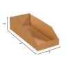 imageBOX USA Cardboard Storage Bins Open Top Bin Box 4quotL x 12quotW x 45quotH 50Pack  Medium for Inventory Organization Parts Garage Warehouse or Home Cubby Oyster White 8x18x10Kraft