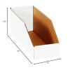 imageBOX USA Cardboard Storage Bins Open Top Bin Box 4quotL x 12quotW x 45quotH 50Pack  Medium for Inventory Organization Parts Garage Warehouse or Home Cubby Oyster White 8x18x10White