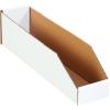 imageBOX USA Cardboard Storage Bins Open Top Bin Box 4quotL x 12quotW x 45quotH 50Pack  Medium for Inventory Organization Parts Garage Warehouse or Home Cubby Oyster White 8x18x10White