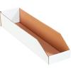 imageBOX USA Cardboard Storage Bins Open Top Bin Box 4quotL x 12quotW x 45quotH 50Pack  Medium for Inventory Organization Parts Garage Warehouse or Home Cubby Oyster White 8x18x10White