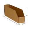 imageBOX USA Cardboard Storage Bins Open Top Bin Box 4quotL x 12quotW x 45quotH 50Pack  Medium for Inventory Organization Parts Garage Warehouse or Home Cubby Oyster White 8x18x10Kraft