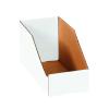 imageBOX USA Cardboard Storage Bins Open Top Bin Box 4quotL x 12quotW x 45quotH 50Pack  Medium for Inventory Organization Parts Garage Warehouse or Home Cubby Oyster White 8x18x10White