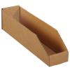 imageBOX USA Cardboard Storage Bins Open Top Bin Box 4quotL x 12quotW x 45quotH 50Pack  Medium for Inventory Organization Parts Garage Warehouse or Home Cubby Oyster White 8x18x10Kraft