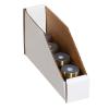 imageBOX USA Cardboard Storage Bins Open Top Bin Box 4quotL x 12quotW x 45quotH 50Pack  Medium for Inventory Organization Parts Garage Warehouse or Home Cubby Oyster White 8x18x10White