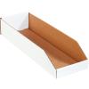 imageBOX USA Cardboard Storage Bins Open Top Bin Box 4quotL x 12quotW x 45quotH 50Pack  Medium for Inventory Organization Parts Garage Warehouse or Home Cubby Oyster White 8x18x10White