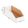 imageBOX USA Cardboard Storage Bins Open Top Bin Box 4quotL x 12quotW x 45quotH 50Pack  Medium for Inventory Organization Parts Garage Warehouse or Home Cubby Oyster White 8x18x10White