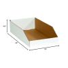 imageBOX USA Cardboard Storage Bins Open Top Bin Box 4quotL x 12quotW x 45quotH 50Pack  Medium for Inventory Organization Parts Garage Warehouse or Home Cubby Oyster White 8x18x10White