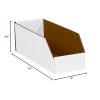 imageBOX USA Cardboard Storage Bins Open Top Bin Box 4quotL x 12quotW x 45quotH 50Pack  Medium for Inventory Organization Parts Garage Warehouse or Home Cubby Oyster White 8x18x10White