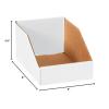 imageBOX USA Cardboard Storage Bins Open Top Bin Box 4quotL x 12quotW x 45quotH 50Pack  Medium for Inventory Organization Parts Garage Warehouse or Home Cubby Oyster White 8x18x10White