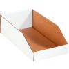imageBOX USA Cardboard Storage Bins Open Top Bin Box 4quotL x 12quotW x 45quotH 50Pack  Medium for Inventory Organization Parts Garage Warehouse or Home Cubby Oyster White 8x18x10White