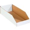 imageBOX USA Cardboard Storage Bins Open Top Bin Box 4quotL x 12quotW x 45quotH 50Pack  Medium for Inventory Organization Parts Garage Warehouse or Home Cubby Oyster White 8x18x10White