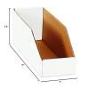 imageBOX USA Cardboard Storage Bins Open Top Bin Box 4quotL x 12quotW x 45quotH 50Pack  Medium for Inventory Organization Parts Garage Warehouse or Home Cubby Oyster White 8x18x10White