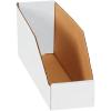 imageBOX USA Cardboard Storage Bins Open Top Bin Box 4quotL x 12quotW x 45quotH 50Pack  Medium for Inventory Organization Parts Garage Warehouse or Home Cubby Oyster White 8x18x10White