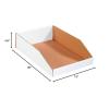imageBOX USA Cardboard Storage Bins Open Top Bin Box 4quotL x 12quotW x 45quotH 50Pack  Medium for Inventory Organization Parts Garage Warehouse or Home Cubby Oyster White 8x18x10White