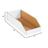 imageBOX USA Cardboard Storage Bins Open Top Bin Box 4quotL x 12quotW x 45quotH 50Pack  Medium for Inventory Organization Parts Garage Warehouse or Home Cubby Oyster White 8x18x10White