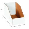 imageBOX USA Cardboard Storage Bins Open Top Bin Box 4quotL x 12quotW x 45quotH 50Pack  Medium for Inventory Organization Parts Garage Warehouse or Home Cubby Oyster White 8x18x10White