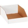 imageBOX USA Cardboard Storage Bins Open Top Bin Box 4quotL x 12quotW x 45quotH 50Pack  Medium for Inventory Organization Parts Garage Warehouse or Home Cubby Oyster White 8x18x10White