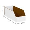 imageBOX USA Cardboard Storage Bins Open Top Bin Box 4quotL x 12quotW x 45quotH 50Pack  Medium for Inventory Organization Parts Garage Warehouse or Home Cubby Oyster White 8x18x10White