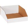 imageBOX USA Cardboard Storage Bins Open Top Bin Box 4quotL x 12quotW x 45quotH 50Pack  Medium for Inventory Organization Parts Garage Warehouse or Home Cubby Oyster White 8x18x10White