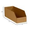imageBOX USA Cardboard Storage Bins Open Top Bin Box 4quotL x 12quotW x 45quotH 50Pack  Medium for Inventory Organization Parts Garage Warehouse or Home Cubby Oyster White 8x18x10Kraft