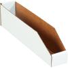 imageBOX USA Cardboard Storage Bins Open Top Bin Box 4quotL x 12quotW x 45quotH 50Pack  Medium for Inventory Organization Parts Garage Warehouse or Home Cubby Oyster White 8x18x10White