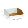 imageBOX USA Cardboard Storage Bins Open Top Bin Box 4quotL x 12quotW x 45quotH 50Pack  Medium for Inventory Organization Parts Garage Warehouse or Home Cubby Oyster White 8x18x10White