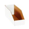 imageBOX USA Cardboard Storage Bins Open Top Bin Box 4quotL x 12quotW x 45quotH 50Pack  Medium for Inventory Organization Parts Garage Warehouse or Home Cubby Oyster White 8x18x10White