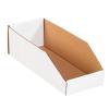 imageBOX USA Cardboard Storage Bins Open Top Bin Box 4quotL x 12quotW x 45quotH 50Pack  Medium for Inventory Organization Parts Garage Warehouse or Home Cubby Oyster White 8x18x10White