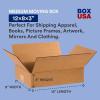 imageBOX USA Shipping Boxes Flat 12quotL x 12quotW x 6quotH 25Pack  Corrugated Cardboard Box for Packing Moving and Storage12x8x3