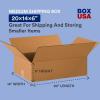 imageBOX USA Shipping Boxes Flat 20quotL x 14quotW x 6quotH 25Pack  Corrugated Cardboard Box for Packing Moving and StorageStandard Corrugated